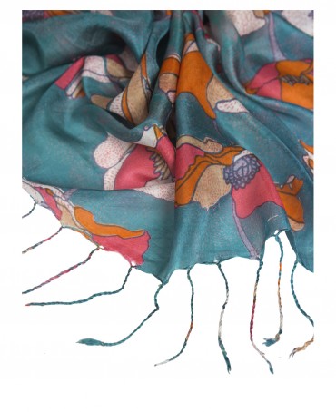 Палантин Женский S23-TULIP/TURQUOISE